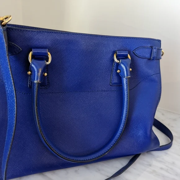 Authentic Salvatore Ferragamo top handle bag in cobalt baltik blue - Picture 7 of 14